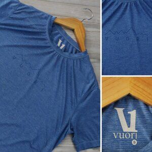 Vuori Performance Tee Men's Small Blue Athletic Gym Running Stretch T-Shirt